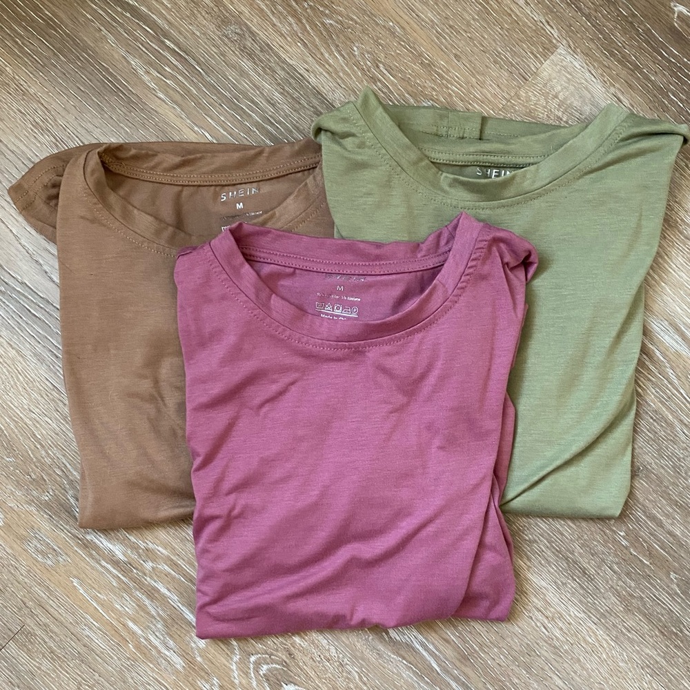 Bundle of 3 plain SHEIN shirts. Size medium